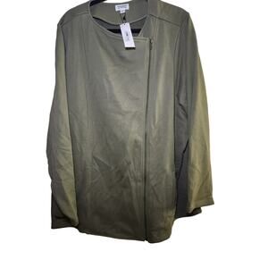 Caralynmirand The Drop‎ NWT Olive Green Long-Sleeve Knit Moto Jacket Size 5X